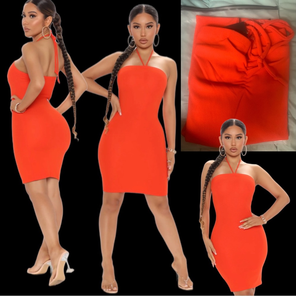 Orange Halter Dress